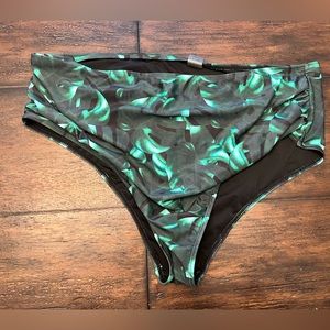 Souqfone Plus XXXL Bikini bottoms Black Green Swimsuit Swimwear
